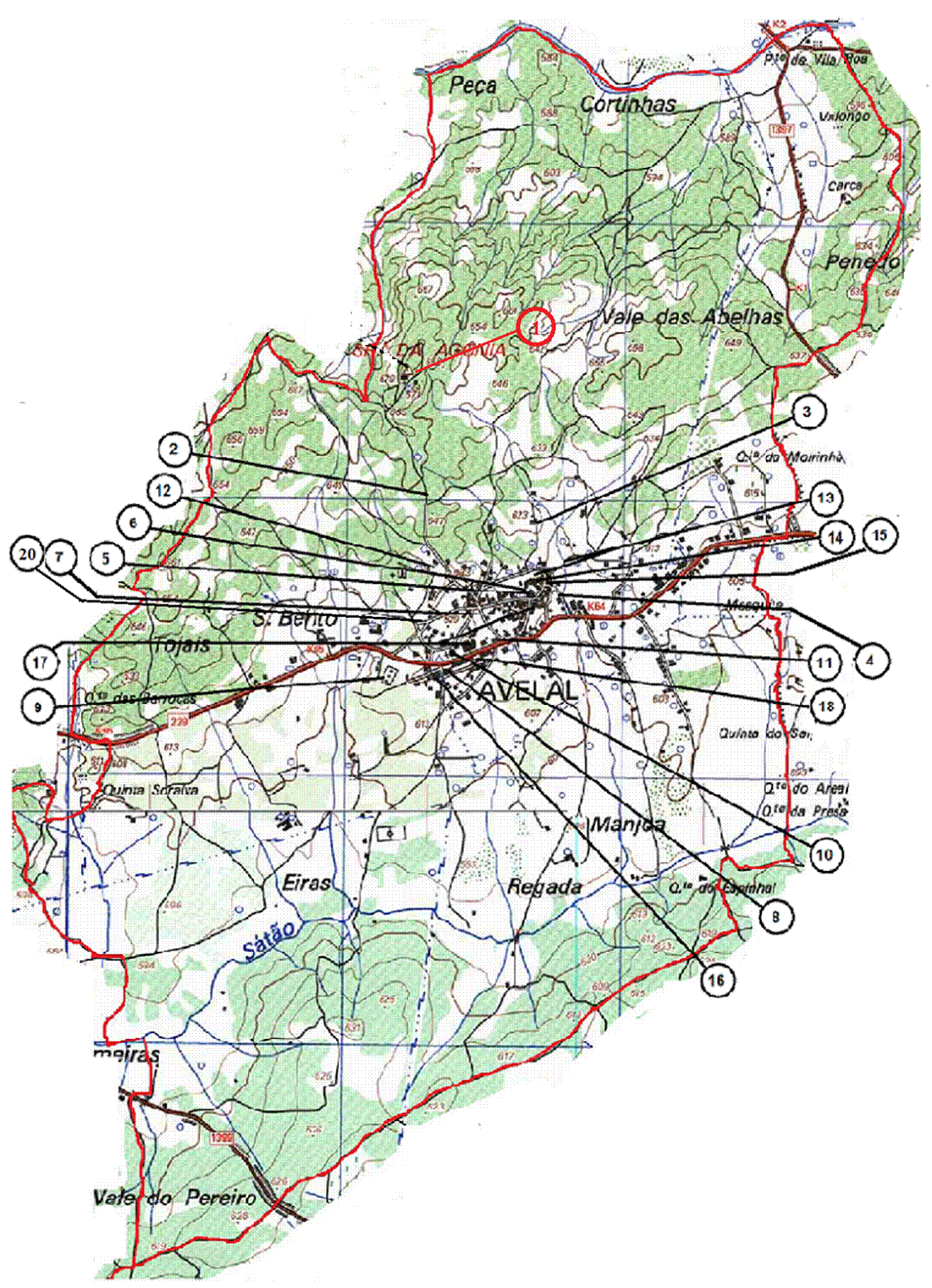 Mapa Freguesia de Avelal