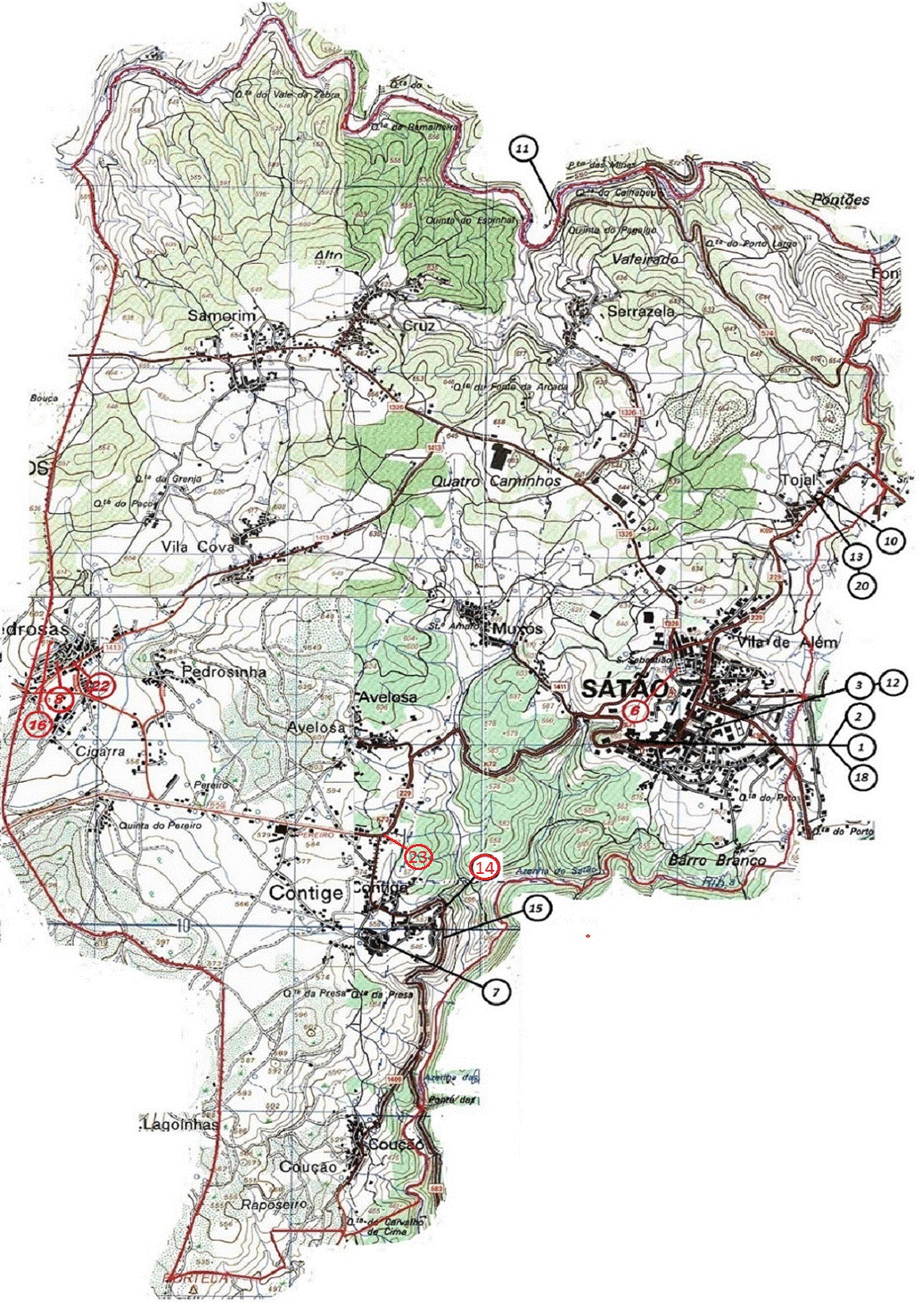Mapa freguesia de Sátão