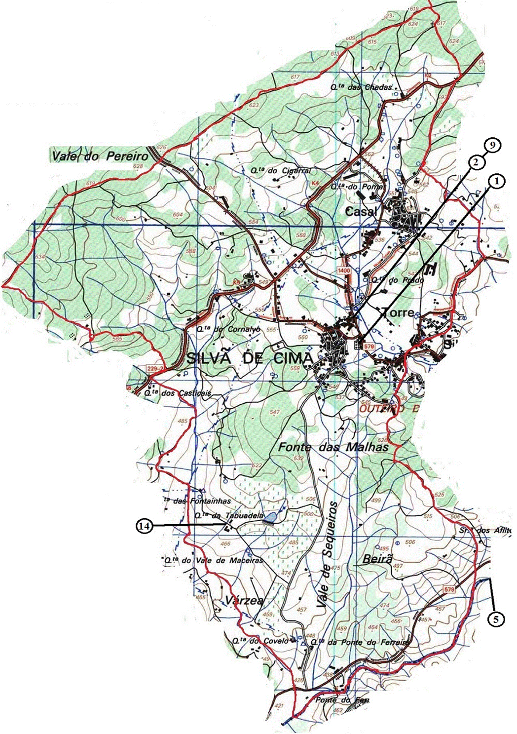 Mapa freguesa Silvã de Cima