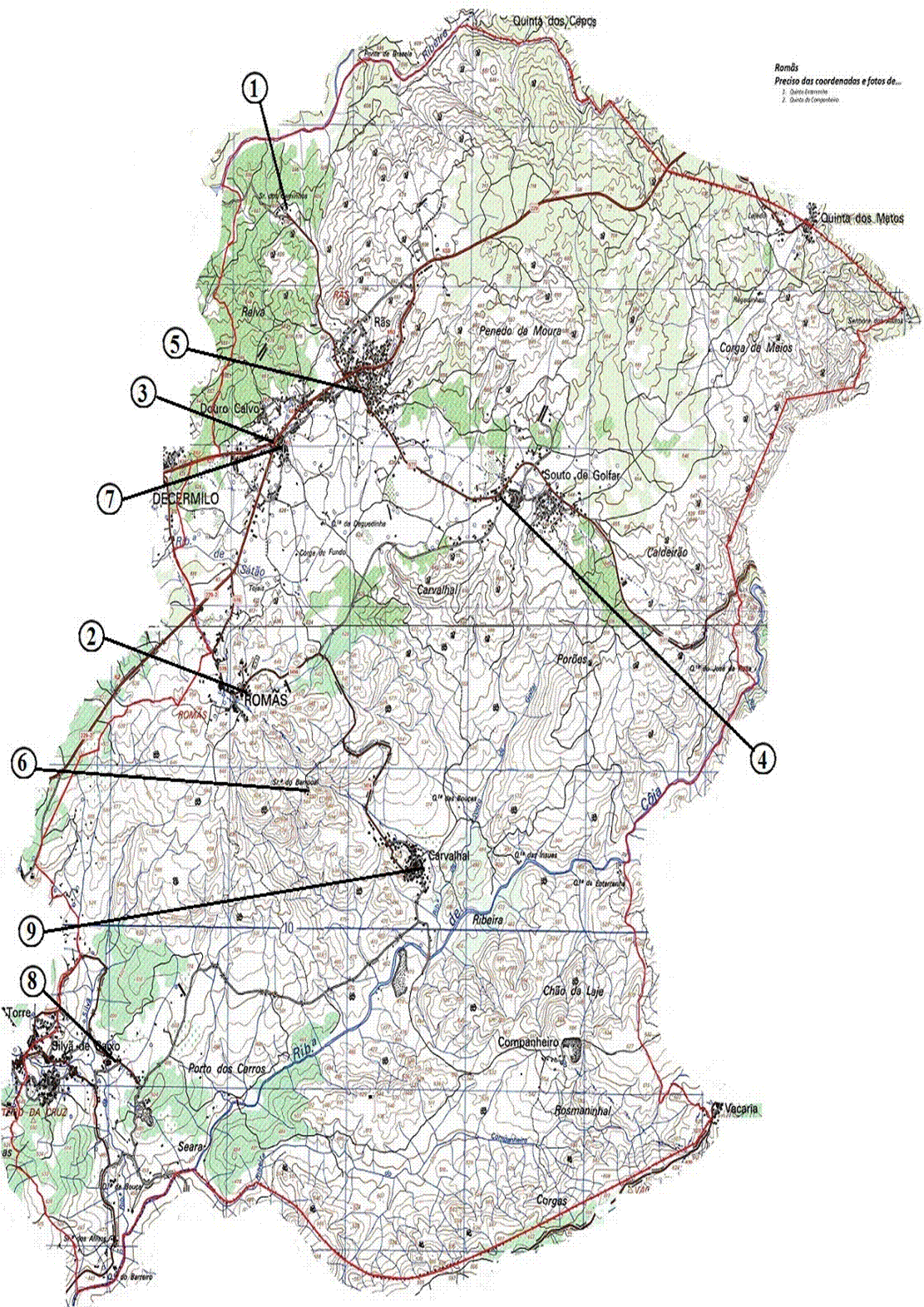 Mapa freguesia de Romãs