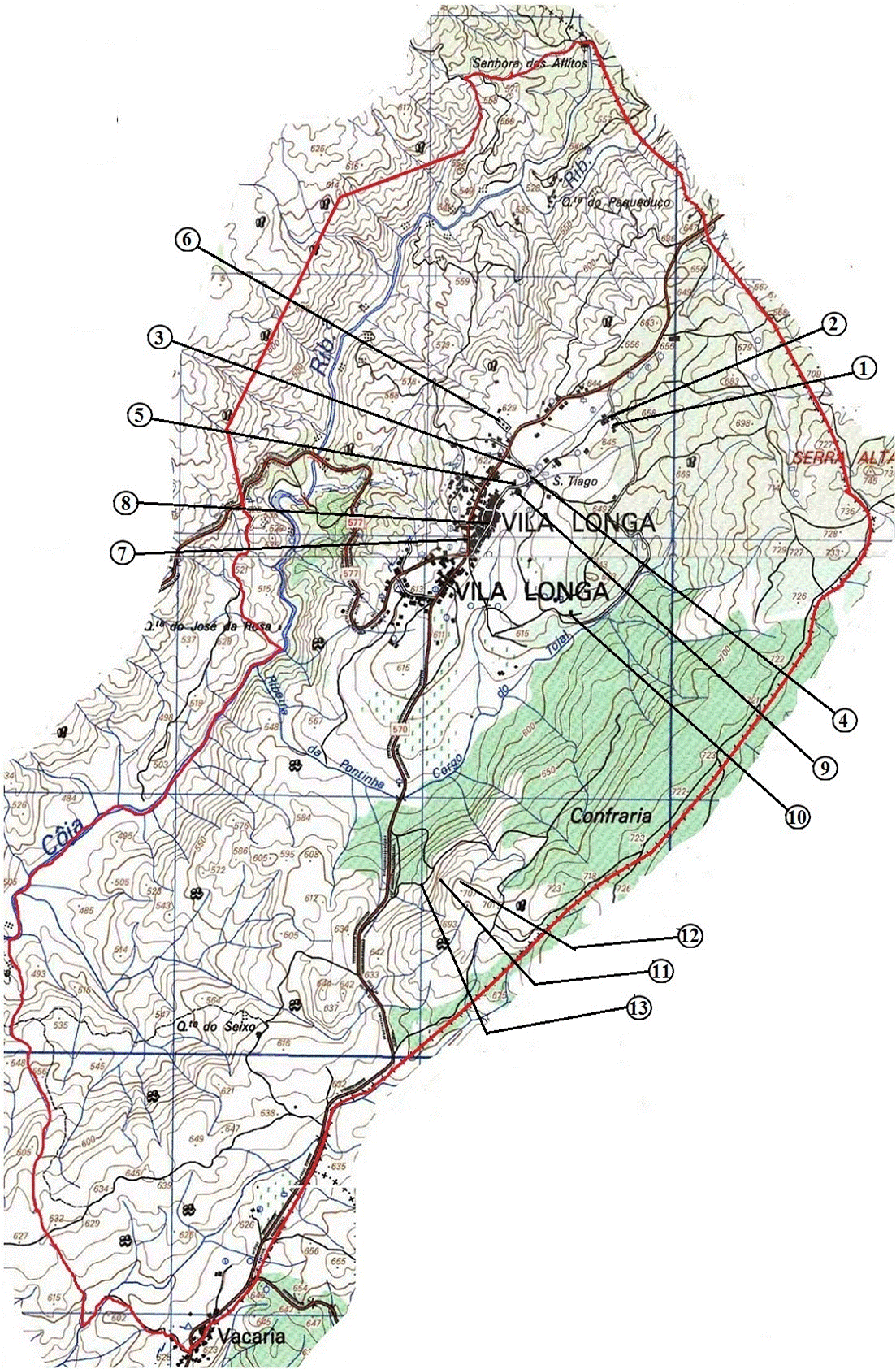 Mapa freguesia de Vila Longa