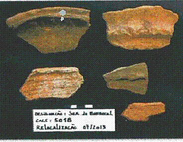 Fragmentos ceramicos encontrados no Concelho