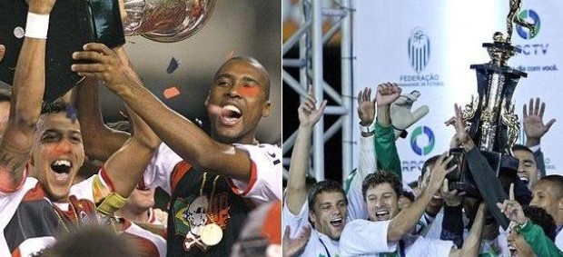 Atlético-PR e Coritiba somam 58 títulos (Foto: Divulgação/Sites de Atlético-PR e Coritiba)